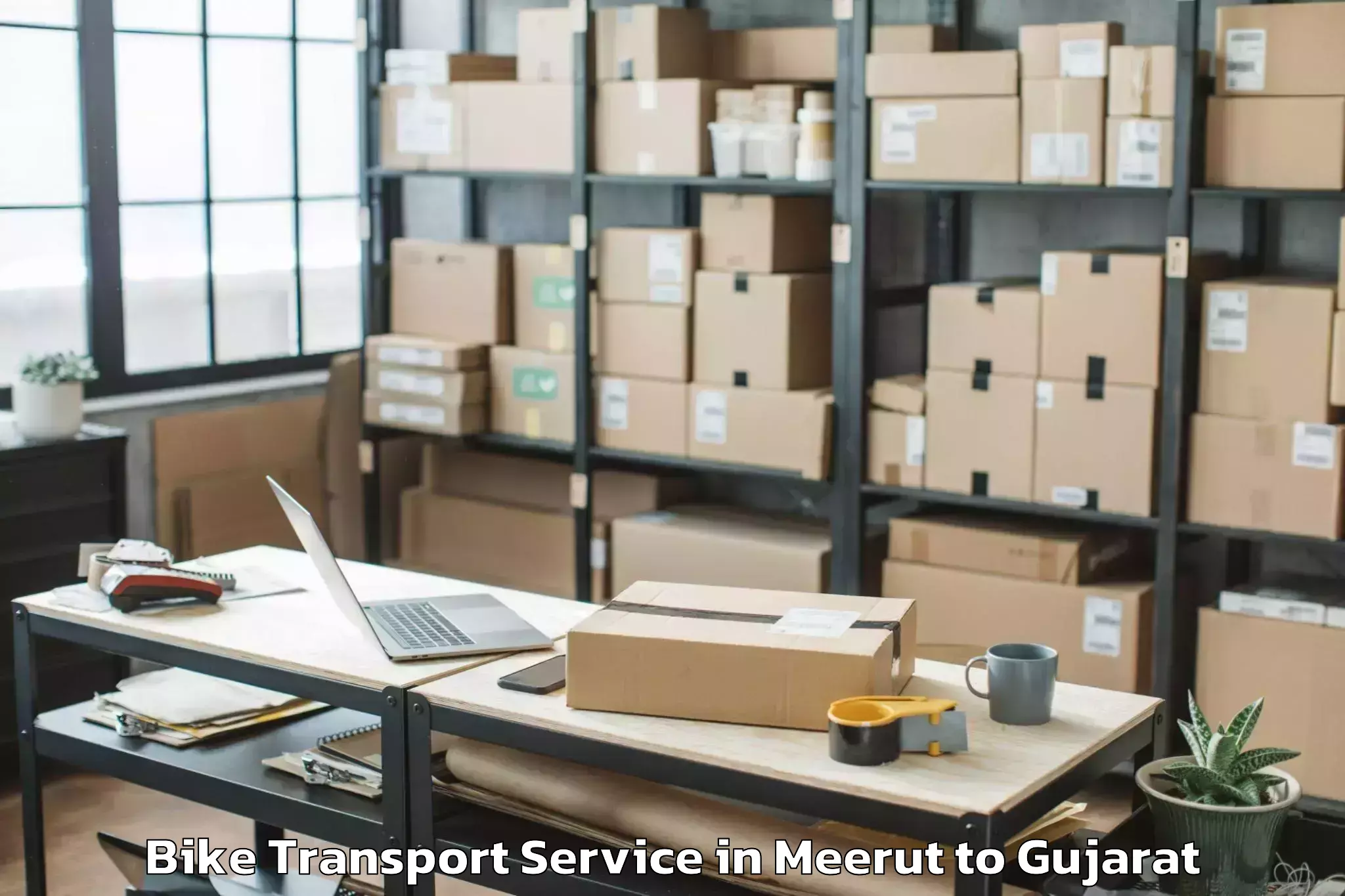 Book Meerut to Mahudha Bike Transport Online